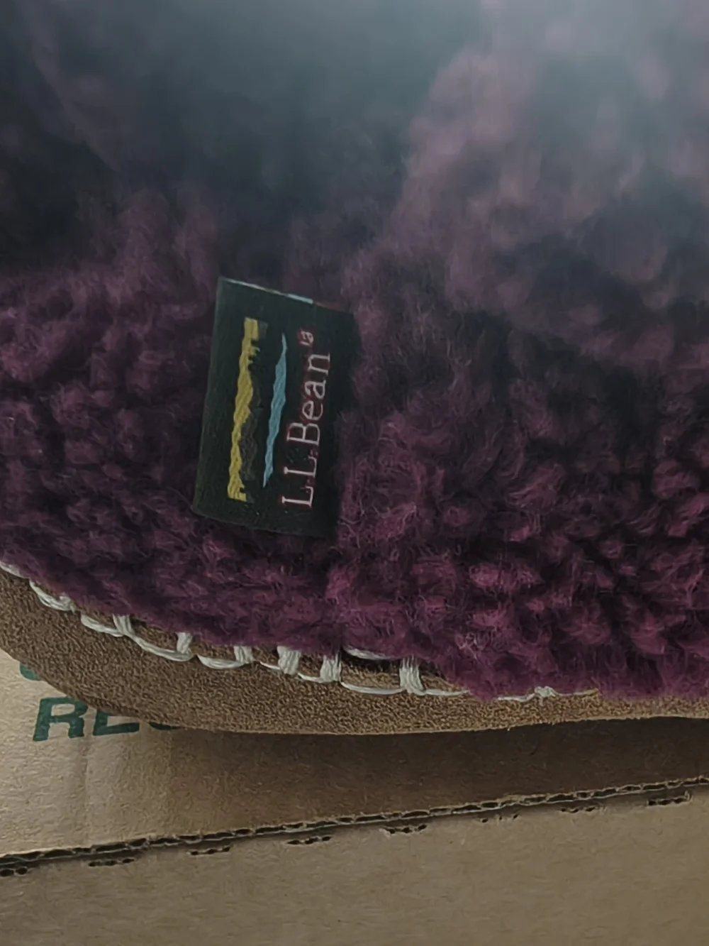 New L.L. Bean Kids 3-4 Plush Slip-On Slippers in Plum